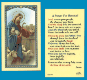 Prayer For Renewal: Holy Card
