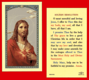 Solemn Resolution: Holy Card