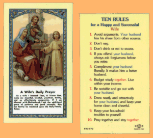 Wife's Daily Prayer: Holy Card