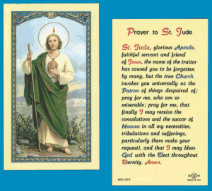 Prayer To St. Jude: Holy Card