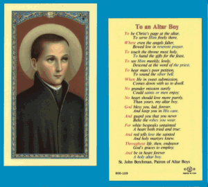 To An Altar Boy: Holy Card
