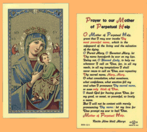 Prayer To Our Mother Of Perpetual Help: Holy Card