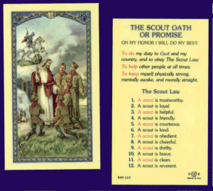 Scout Oath Or  Promise: Holy Card