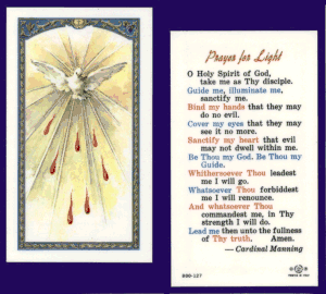 Prayer for Light: Holy Card