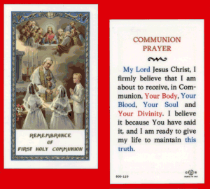Communion Prayer: Holy Card