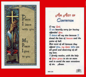 Act Of Contrition: Holy Card
