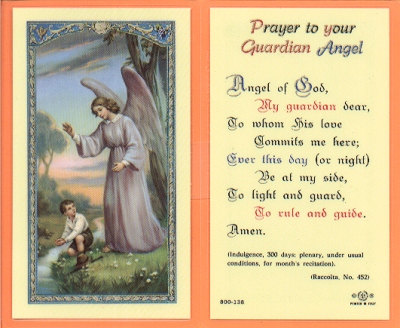 Boy/guardian Angel Holy Card