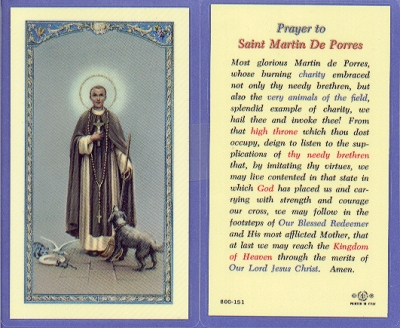 St Martin De Porres Holy Card