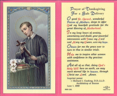 St Gerard Holy Card