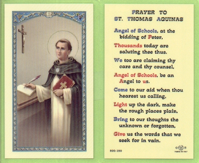 Thomas Aquinas Holy Card