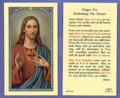 Enshrining The Picture Holy Card