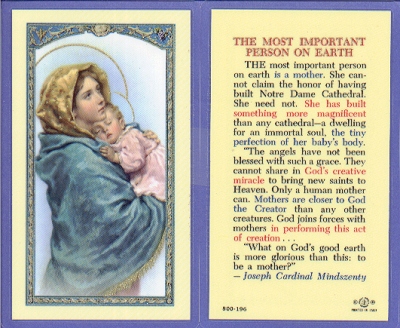 Mother's Prayer Holy Card