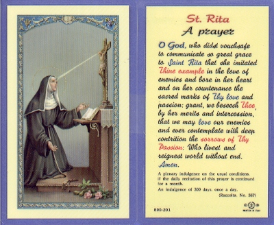 St Rita Holy Card