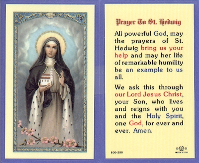 St Hedwig Holy Card