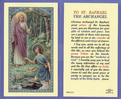 St Raphael Holy Card