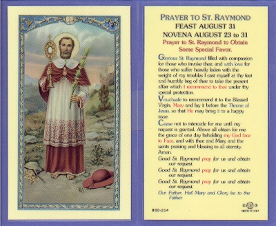 St Raymond Holy Card