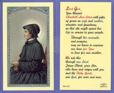 St Elizabeth Ann Seton Holy Card