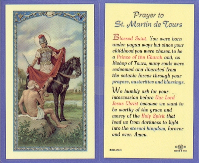 St Martin De Tours Holy Card