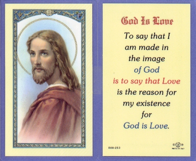 God Is Love Holy Card