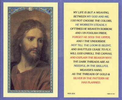 But A Weaving Holy Card