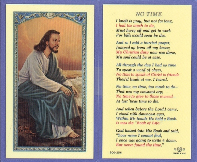 No Time Holy Card