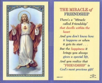 Miracle Of Friendship Holy Card
