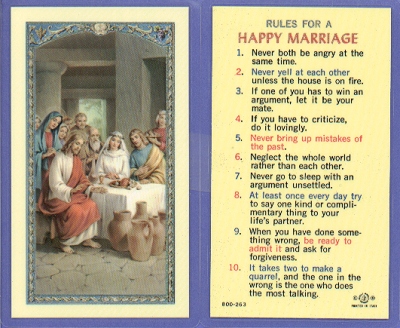 Happy Marriage Holy Card