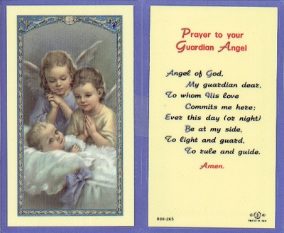 Guardian Angel Holy Card