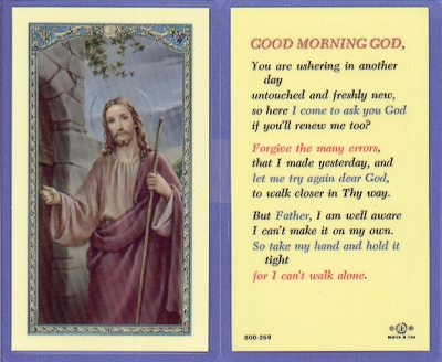 Good Morning God Holy Card