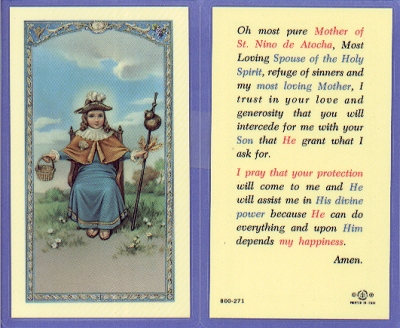 Nio De Atocha Holy Card