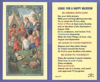 Happy Vacation Holy Card