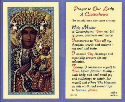 Our Lady Of Czestchowa Holy Card