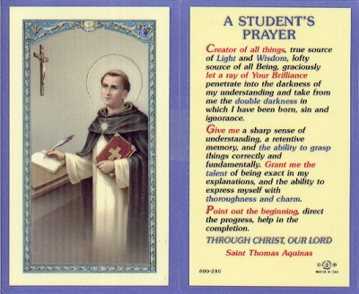 Student's Prayer Holy Card