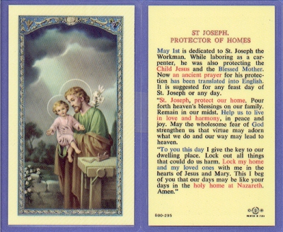 Protector Of Homes Holy Card