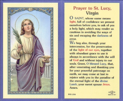 St Lucy Holy Card