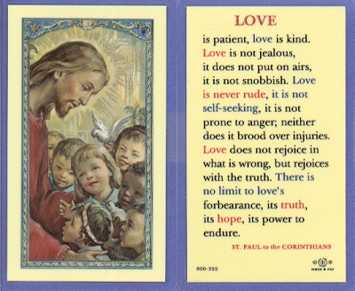 Love Is Patient Holy Card