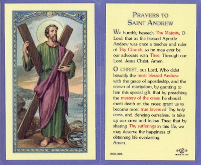 St Andrew Holy Card