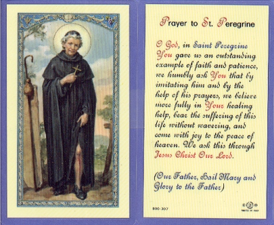 St Peregrine Holy Card