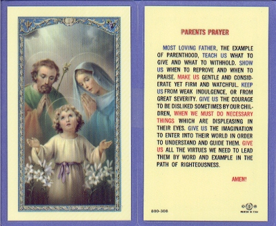Parent's Prayer Holy Card