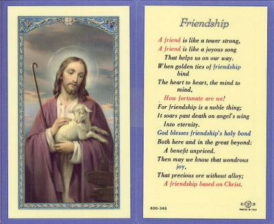 Friendship Prayer Holy Card