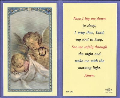 Now I Lay Me Down To Sleep Holy Card