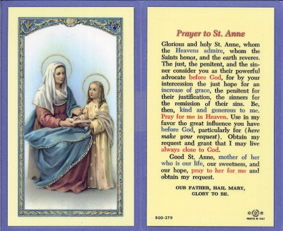 St Anne Holy Card
