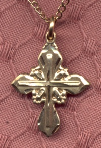 Small Floral Gold Cross