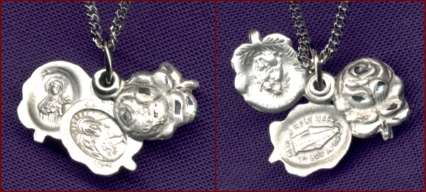 Sterling Rose Three Way Medal