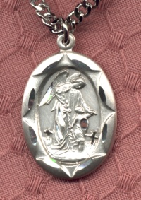 Oval Sterling Guardian Angel Necklace