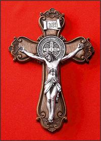 St Benedict Ornate Wall Crucifix, # 104582