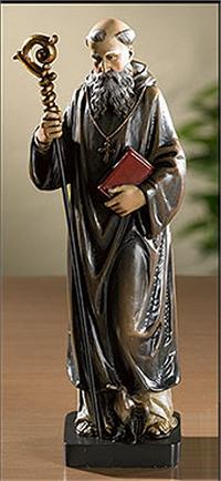 8" Full Color St. Benedict Statue, # 104603