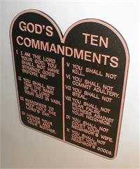 Ten Commandments Plaque, Cast Aluminum 10", Copper on Black, # 1101195
