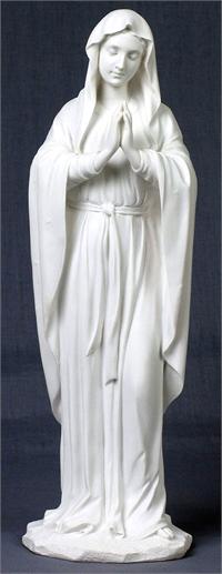 Adoring Virgin White Resin Statue 12", 92045