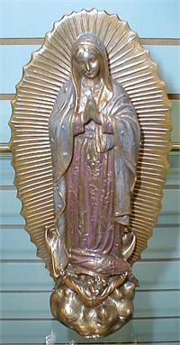 Guadalupe Bronzed Resin Statue 9", 92046